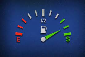 full tank of gas with money