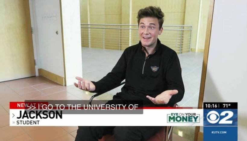 jackson sitting in an interview with KUTV 2