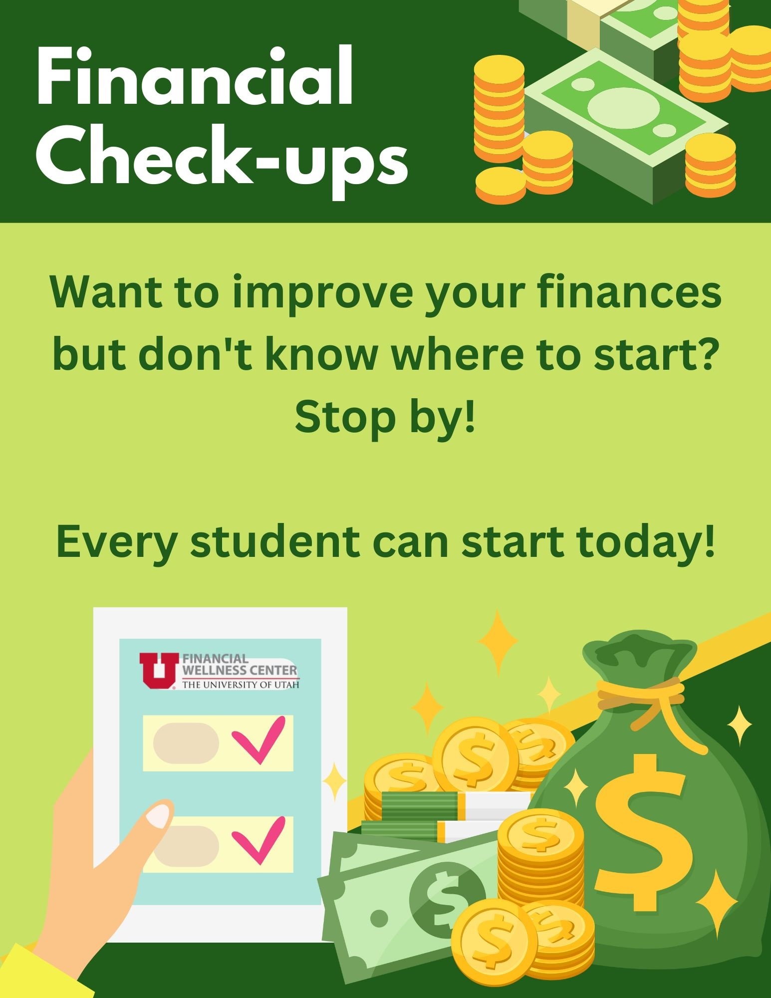 we do financial checkups, every student can start where they are