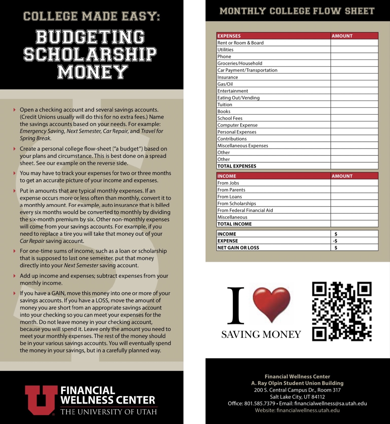 Budgeting Scholarship Money PDF